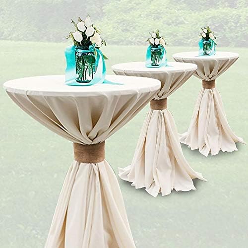 flash furniture lars 24" round wood cocktail table with 30" and 42" adjustable columns, adjustable bar height, for events or home use natural 24 in
