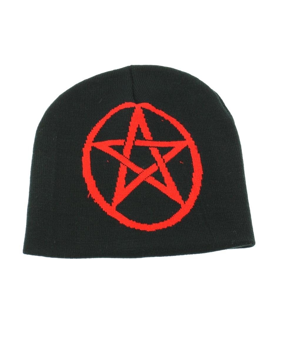 Zac's Alter Ego White or Red Pentagram Gothic Beanie
