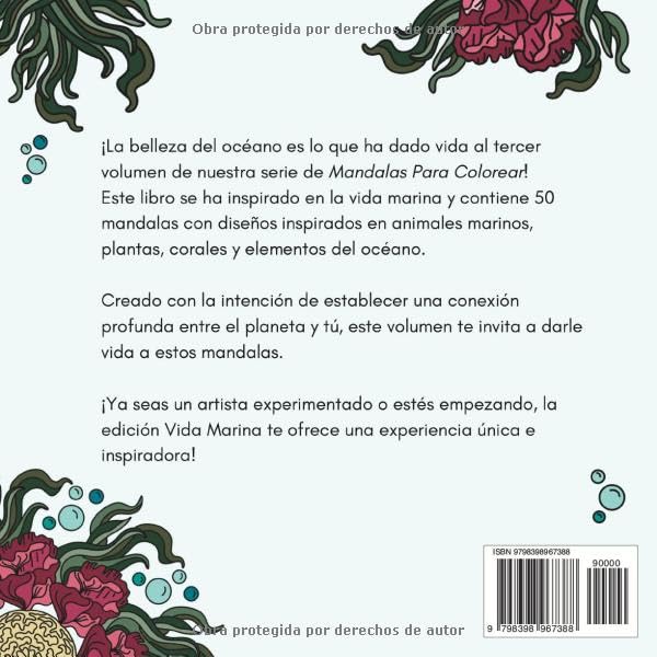 Miniatura 2 de Mandalas Para Colorear Vida Marina 50 mandalas dibujados a mano (Spanish Edition)