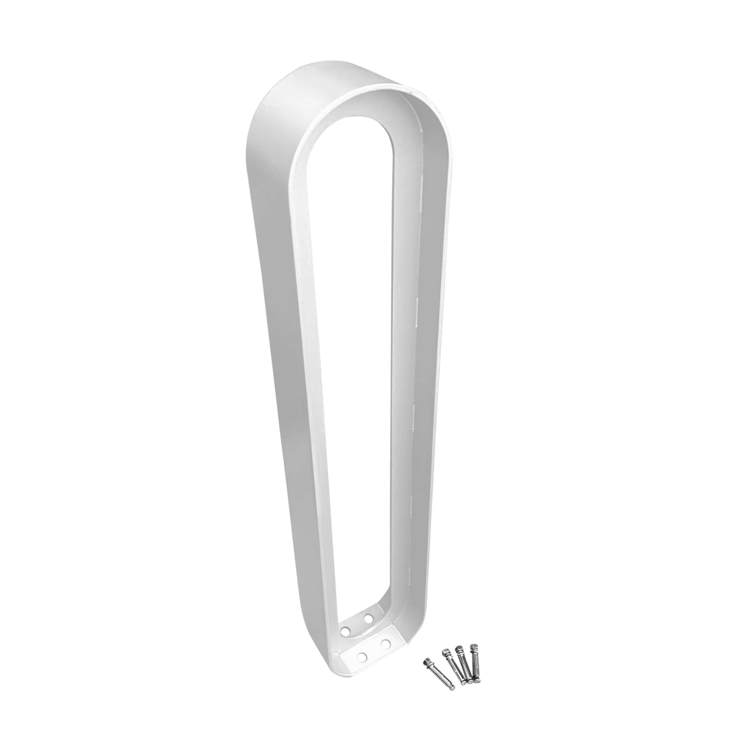 Sandbaggy Modern Commercial Bike Rack | 6.5” x 3” x 35” Oval Design | In-Ground | Anchor Bolts Included (White, 3)