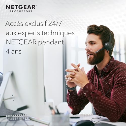NETGEAR Point d’accès WiFi 6E POE++ (WAX638E), WiFi 6E Tri Band AXE7800, Borne WiFi 6E, Port Ethernet 2.5 G, Gestion à distance Insight 4 ans compris, MU-MIMO, 802.11axe, Adaptateur secteur en option