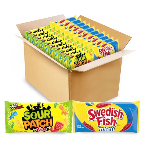 SOUR PATCH KIDS & SWEDISH FISH Soft & Chewy Gummy Candy Variety Pack, 20 ct - image 1