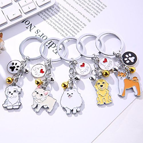 BbearT® Dog Tag Dog Key-ring Keychain,Cute Small Dog Puppy ID Tags Metal Dog Keychain Keyring Keyfob Key Tags Car Keyring Bag Charm Birthday (Bichon Frise) - Image 4