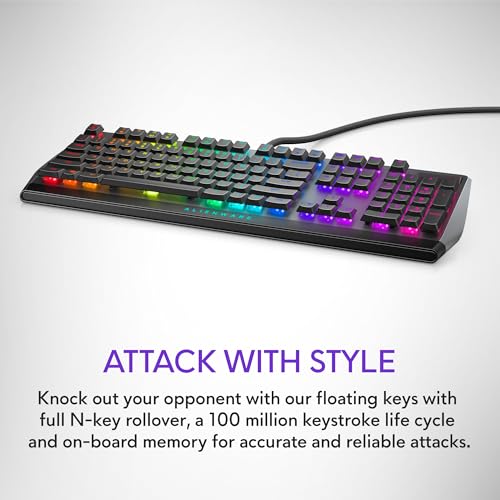 Image of Alienware Low-Profile RGB Gaming Keyboard AW510K: Alienfx Per Key RGB LED - Media Controls & USB Passthrough - Cherry MX Low Profile Red Switches