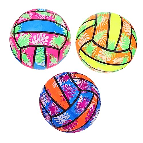 Milisten Lot de 3 Ballons de Volleyball Gonflables 22 cm - Balles de Plage Colorées en PVC pour Enfants et Adultes - Idéal pour Piscine Jardin et Jeux de...