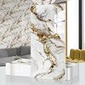 Marble Peel and Stick Backsplash Waterproof 23.6"x11.8" PVC Wall Panels, PVC Foam Marble Tile, Back Splash Stick on Tiles (Not Real Tile) for Kitchen Bathroom Living Room (20, White Gilding)
