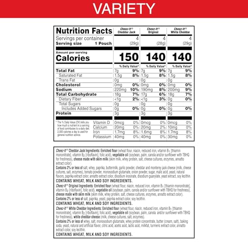 Cheez-It Cheese Crackers, Baked Snack Crackers, Lunch Snacks, Variety Pack, 12.1oz Box (12 Packs) - image 2