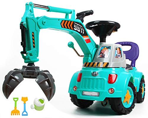 POCO DIVO 3in1 Grabber, Scooter & Pulling cart, Pretend Play Engineer Truck, Blue