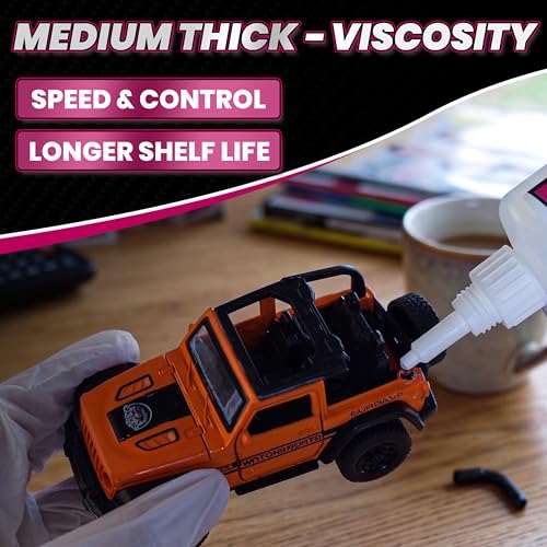 Image of Precise Control Super Glue Pro Kit 120 Gram, Instant Cyanoacrylate (CA) Glue with Anti-Clog Caps & Precision Microtips for Woodworking Crafts 3D Prints, Strong Repair for Ceramic Plastic Glass Shoe
