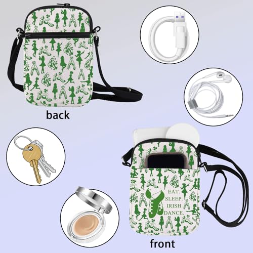 ZJXHPO Irish Dancer Crossbody Bag Eat Sleep Irish Dance Messenger Bag Irish Dance Lover Gift Irish Dance Team Carry On Bag3