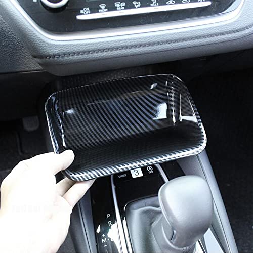 BOYUER for Toyota Corolla 2020-2025,2019-2025 Corolla Hatchback ABS Center Console Storage Box Front Cover Gear Shift Panel Frame Cup Holder Interior Decoration Trim Accessories (Carbon Fiber)
