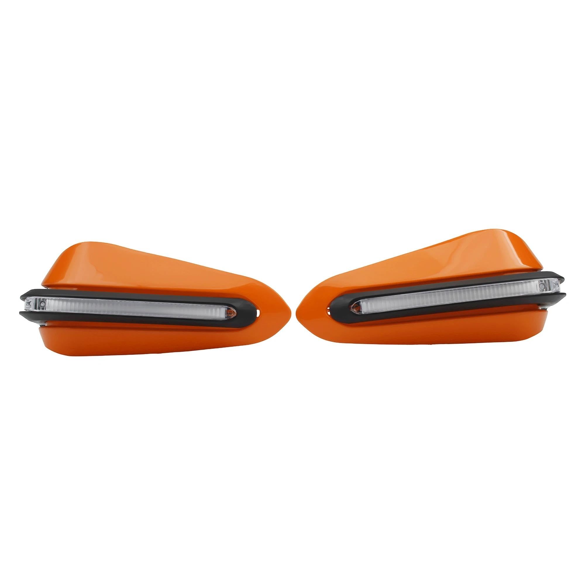 HDHCSCAGH Motorcycle Handguard Shield Universal Hand Guards Handguard Windproof Shield Protector Motorcycle Modified Accessories Handlebar Protection Covers(Orange White-Light)