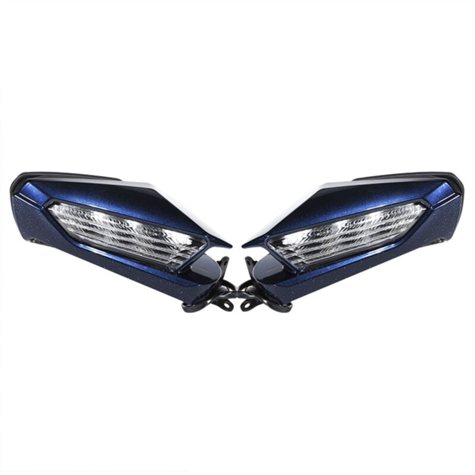 Rétroviseur Rétroviseur De Moto Lentille De Signal Lumineux LED pour Honda Goldwing GL1800 GL 1800 2018-2022 2019 2021 Blanc/Bleu/Noir Mat (Color : Blau)