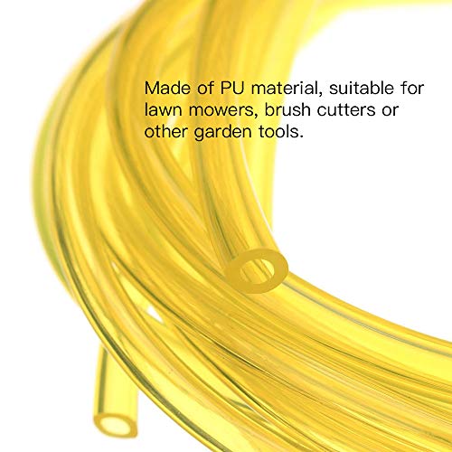 DXLing 4 Pieces Fuel Hose Pipe Petrol Hose Flexible Length 1.5 m Oil Hose Diesel Fuel Line Replacement Clear Tubing Fuel Lines Yellow Transparent Tubing Accessories for Chainsaw Blower Outdoor - Image 5