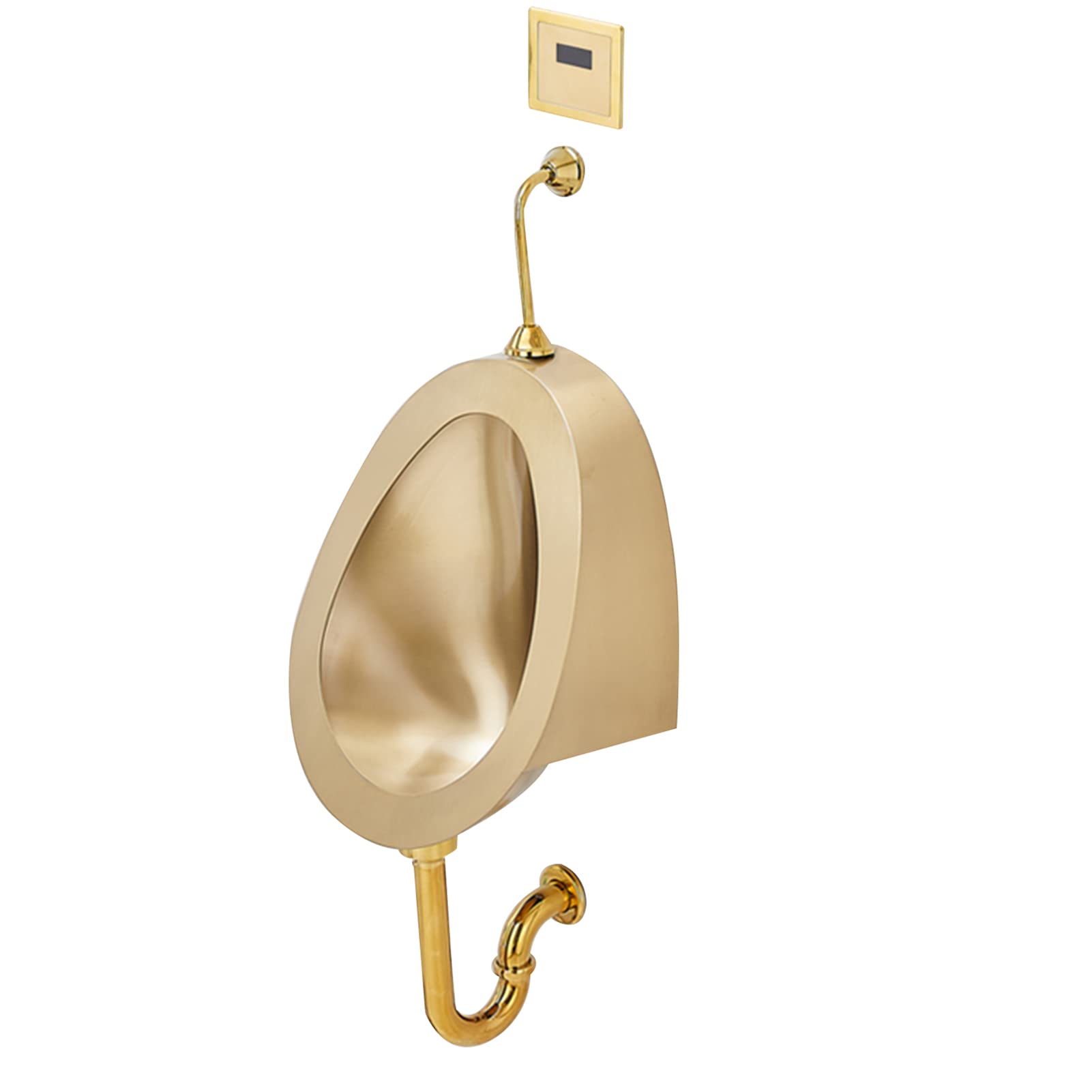 OTQEFTN Universal Flushing Type High-Efficiency Urinal, Stainless Steel Wall-Mounted Automatic Sensor Toilet Urinal, Bathroom and Public Toilet Urinal with Flush Valve, Deodorant