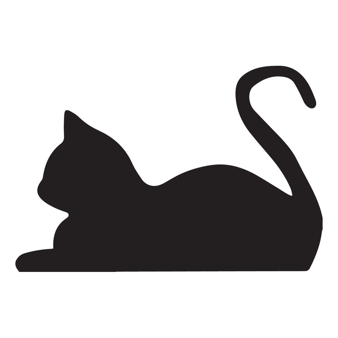 NBFU Cute Cat (Black) (Set Of 2) Premium Waterproof Vinyl Decal Stickers For Laptop Phone Accessory Helmet Car Window Bumper Mug Tuber Cup Door Wall