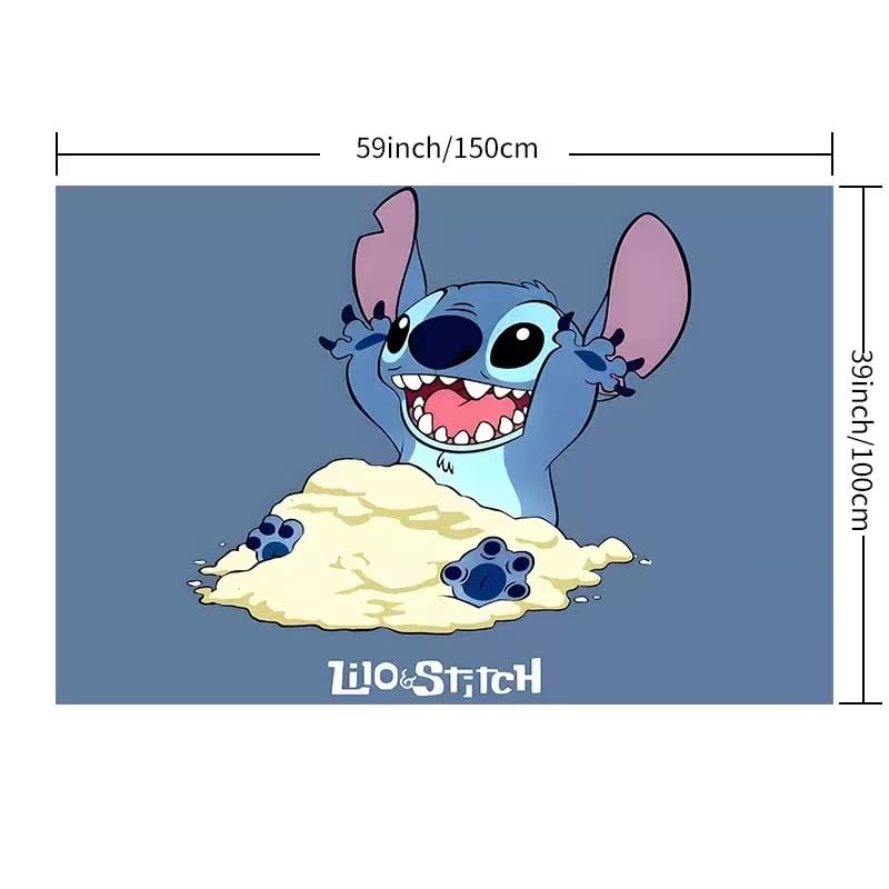 Tapete Anime Kawaii Stitch 157x99 cm miniatura 2