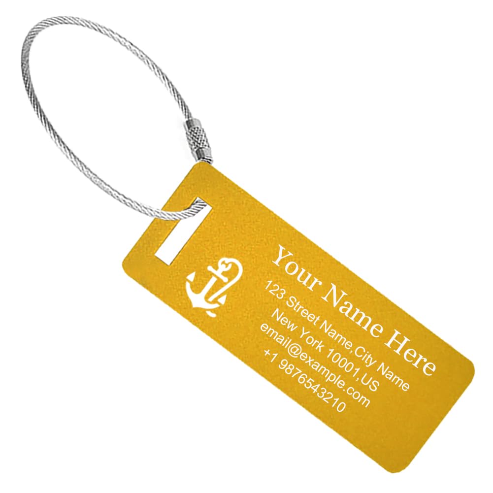 Personalized Metal Initial Luggage Tags for Suitcases Travel Bag Backpack Tags,Custom Name ID Luggage Tags,Bulk, Two Sided Engraving