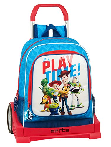 Mochila Safta Espalda Ergonómica con Carro Evolution  Azul Rojo