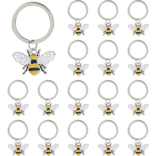SUPERFINDINGS 20Pcs Porte Clés Abeilles Mignonnes 4.3cm/1.7