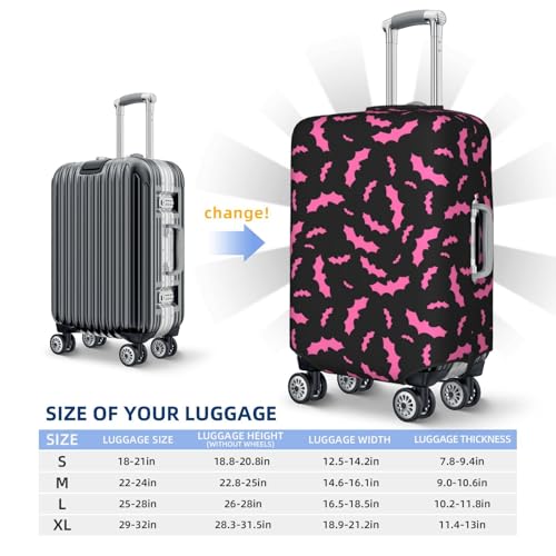 Travel Luggage Cover Protector - Halloween Pink Bats Black Cool Anti-Scratch Suitcase Covers Fits 18-32 Inch Luggage2