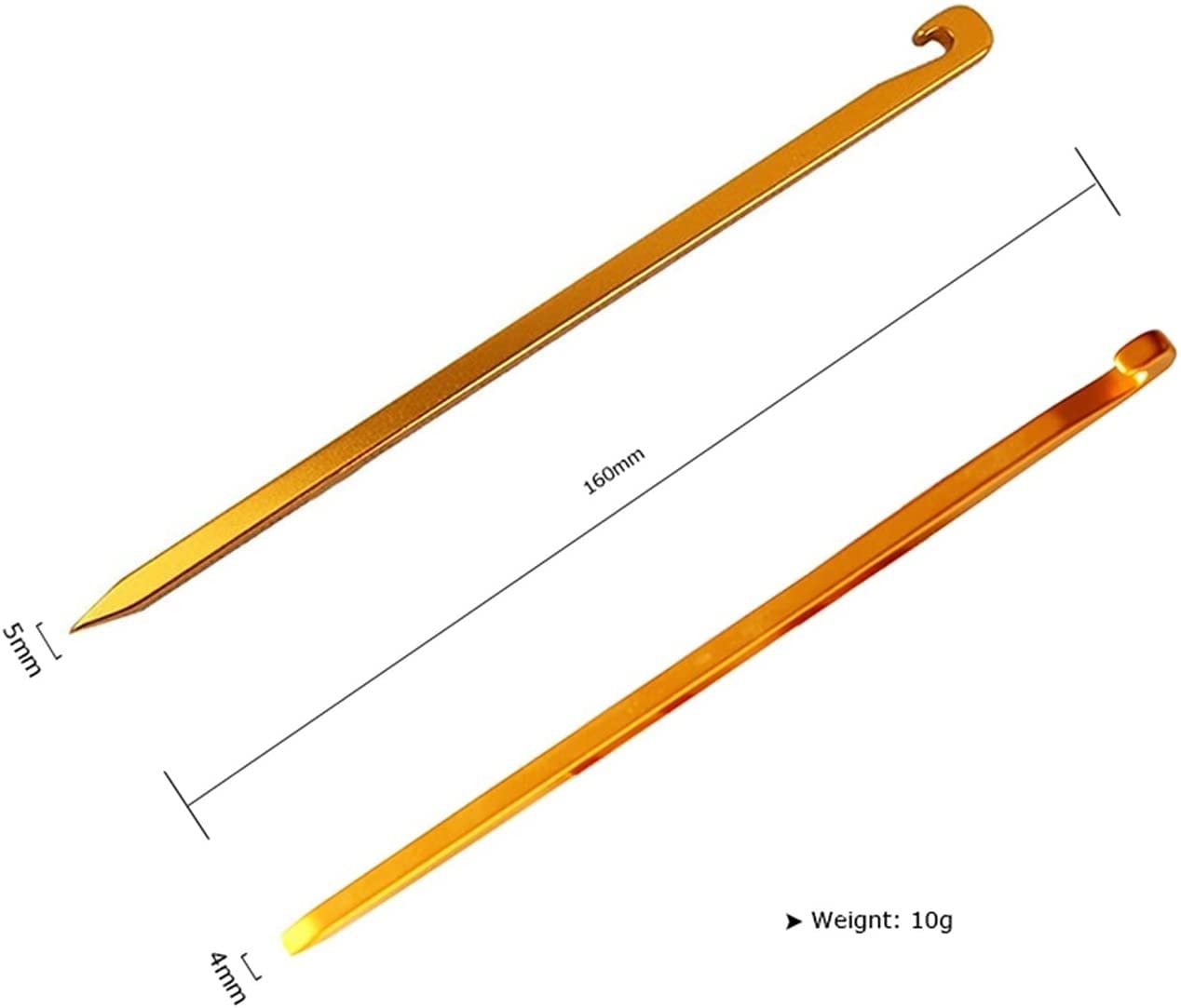 Piquets de Tente en Aluminium, piquets de Tente 10 pièces/Lot de 16 cm, piquets de Tente en Alliage d'aluminium, Camping en Plein air pour Le Camping, la randonnée, la randonnée (Couleur : Argent) (