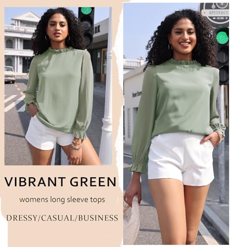 Image of Aifer Womens Blouses Dressy Casual Business Work Shirts Mock Neck Tops