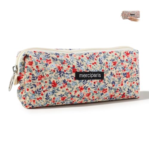 Ztolbriy Trousse Maquillage & Crayons - Trousse Rétro en Velours Côtelé Haute Qualité, Sac Zippé Polyvalent pour Fournitures, Cosmétiques ou Jouets -...