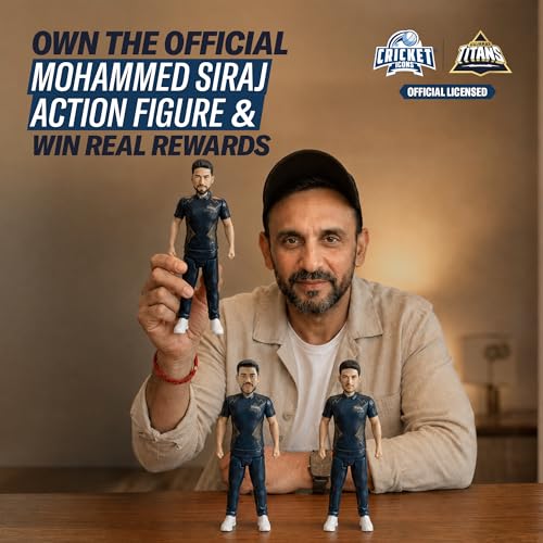 Image of Action Figure, 7 Inch Mohammed Siraj | IPL Edition, 360 Rotatable Head, For Fans & Collectors, Cricket Player