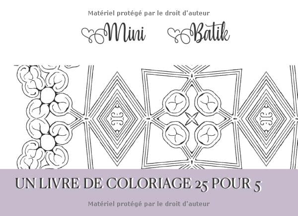 Mini Batik: Un chouette livre de coloriage géométrique au petit format