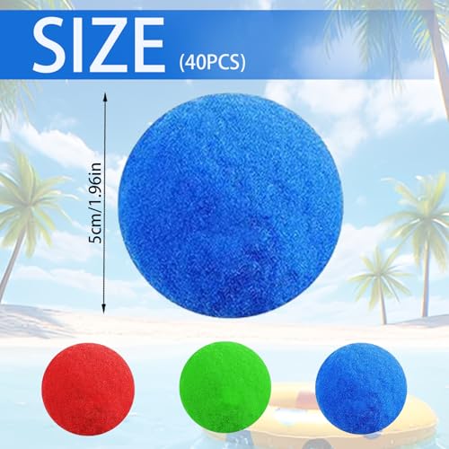 XIEXIESHER 40 Wiederverwendbare Wasserbälle, 30/40/50 Spritzbälle 5 cm, Wasserschlacht Bälle für Kinder und Erwachsene, Pool, Strandspielzeug, Trampolin, Wasserbomben, Sommerspaß im Freien