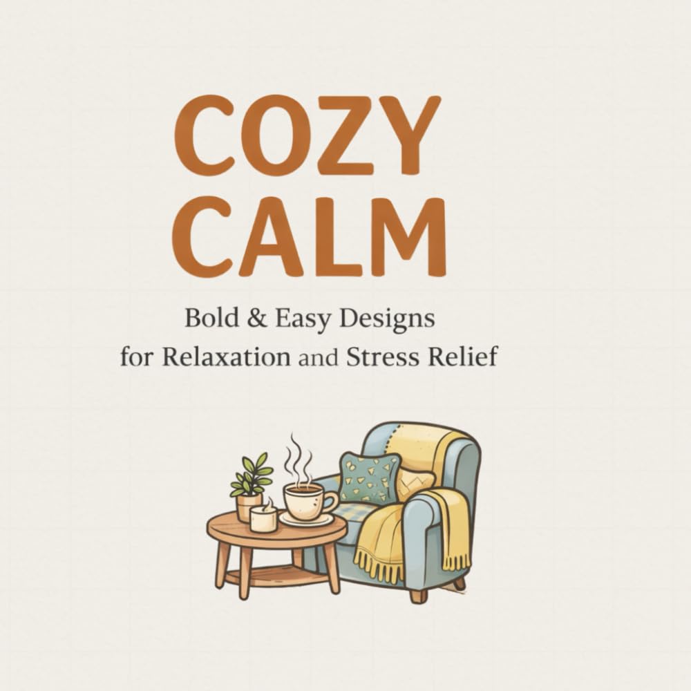 Cozy Calm Coloring Book: Bold and Easy Designs for Relaxation and Stress Relief