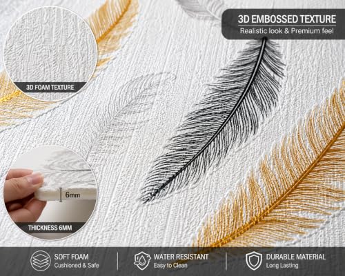 Image of Barebeauty 70 x 70 CM Brick Wallpaper 3D Wall Panel | Self-Adhesive Waterproof Foam Wall Sticker | Peel & Stick Decor for Home, Bedroom & Living Room (Pack of 5, 26.35 Sq. Ft. Approx)