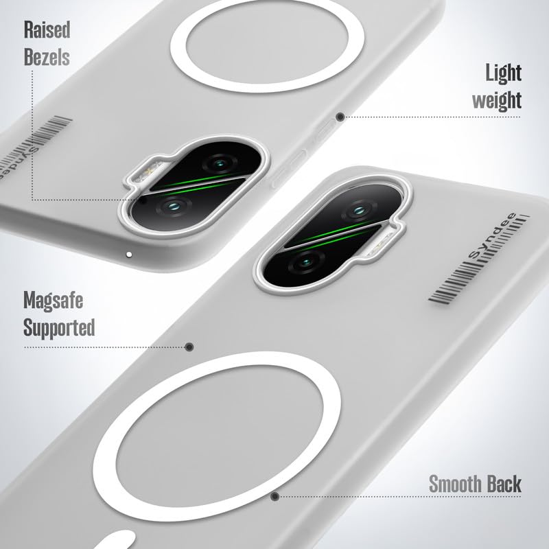Image of Mr. Case Back Cover for Poco F7 5G Elegant Frosted White Translucent Back Only Compatible with Wireless Magnetic Accessories | Anti-Scratch Shockproof Phone Case - White