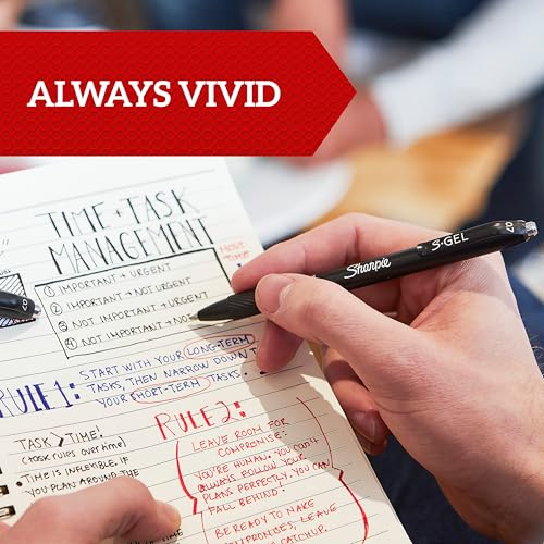 Sharpie S-Gel Pens - Medium Point 0.7mm, Black, Red, Blue - 3 Pack - Image 3