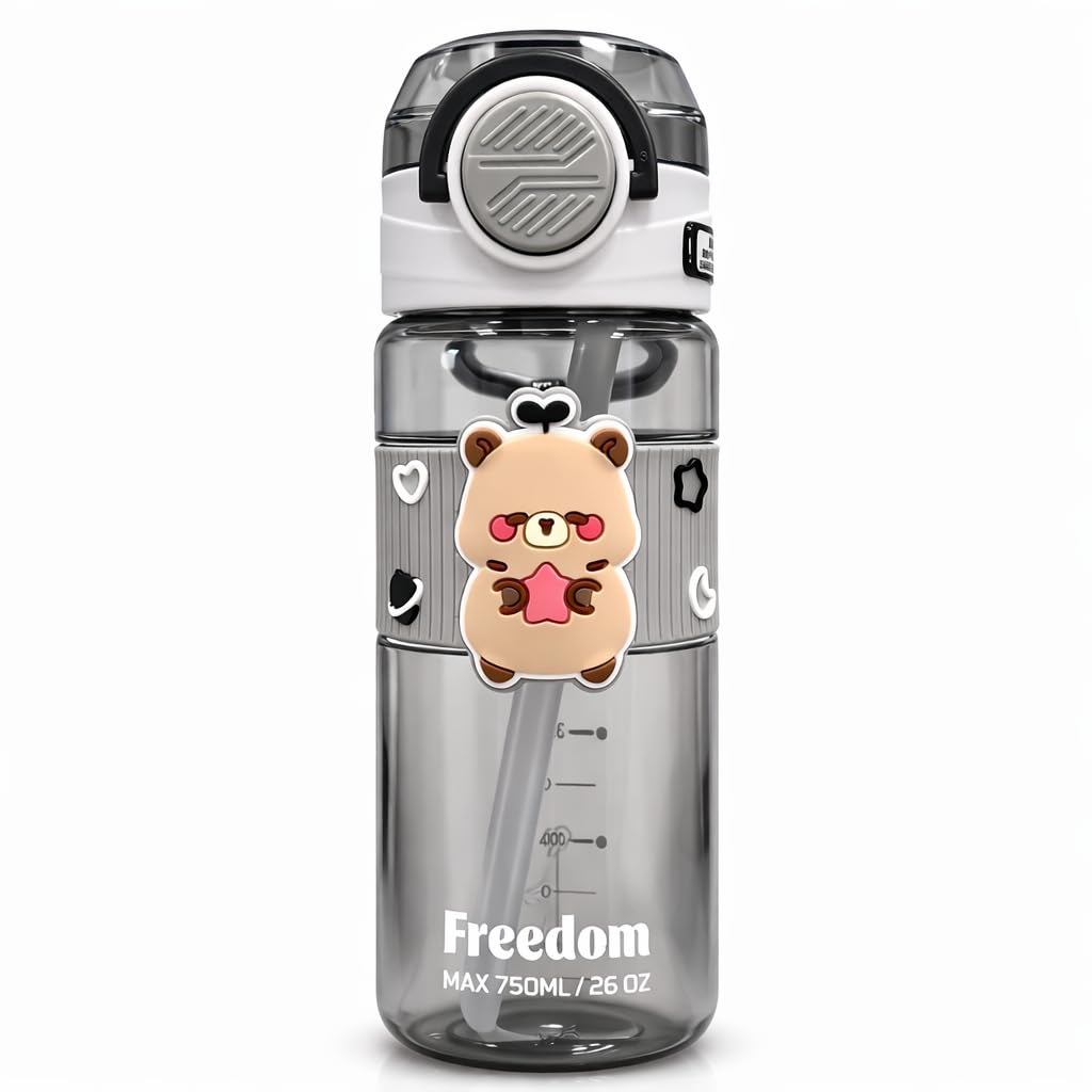 Vasukie 750ml Sipper Water Bottle for Adults & Kids | Leak-Proof, BPA-Free & Food Grade | Durable, Easy-to-Carry Bottle for School, Office & Picnic (PushCap Bottle)