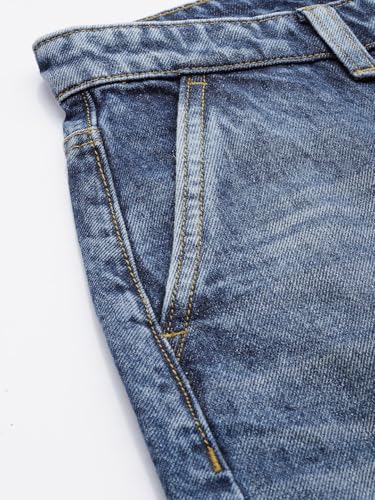 Image of The Indian Garage Co Men Skater Fit Solid Mid-Rise Jeans