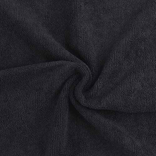 Orighty Black Salon Towel, Pack of 12 (Not Bleach Proof, 16 x 27 Inches) Super Soft and Absorbent Microfibre Hair Salon Towels for Salon, Hand, Gym, Bath, Spa and Home Hair Care - Cosy Home Interiors Orighty Black Salon Towel, Pack of 12 (Not Bleach Proof, 16 x 27 Inches) Super Soft and Absorbent Microfibre Hair Salon Towels for Salon, Hand, Gym, Bath, Spa and Home Hair Care - Image 2