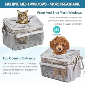 Dog-Bike-Basket-Pet-Bicycle-Carrier-Dog-Car-Seat-with-Safety-Rope-Adjustable-Shoulder-Strap-Portable-Breathable-Bicycle-Basket-Bag-for-Dogs-and-Cats-Up-to-15lbs - Cucciolini Doodles   Dog-Bike-Basket-Pet-Bicycle-Carrier-Dog-Car-Seat-with-Safety-Rope-Adjustable-Shoulder-Strap-Portable-Breathable-Bicycle-Basket-Bag-for-Dogs-and-Cats-Up-to-15lbs