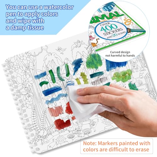 Kalysky Find The Animal Sticker Book, Sticker Book for Kids, Include 20 Theme, Over 400 Animal Stickers for Kids, Toddler Educational Toys