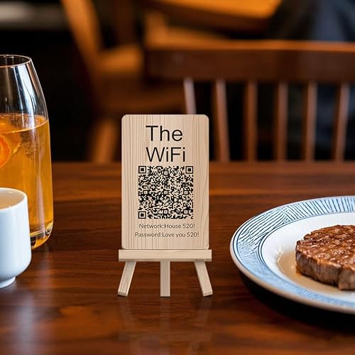 Pahdecor Mini panneau de mot de passe Wi-Fi personnalisé en bois pour la maison, cadeau pour la maison, panneau de réseau Wi-Fi personnalisé pour invités...