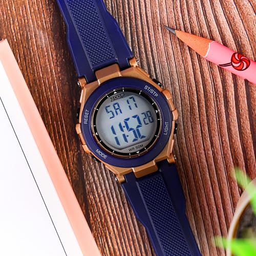 Image of Zoop Digital Watch with Rose Gold Case, Digital Dial & Blue Strap for Boys Kids, from House of Titan - 16047PP01