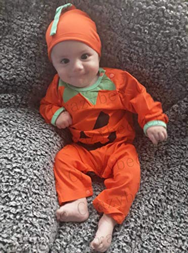 Baby Boys Girls Halloween Outfit Set Funny Halloween Long Sleeve Romper with Hat3