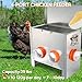 Automatic Chicken Feeder No Waste Large Capacity 25lbs 4-Ports Metal Poultry Feeder with Pull Handle for Chickens Geese Ducks Poultry Coop Weatherproof Design (25lb with 4 Ports)