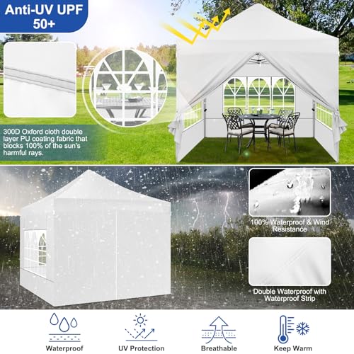 Image of COBIZI 10x15 Heavy Duty Pop Up Canopy Tent with 4 Sidewalls, Alps