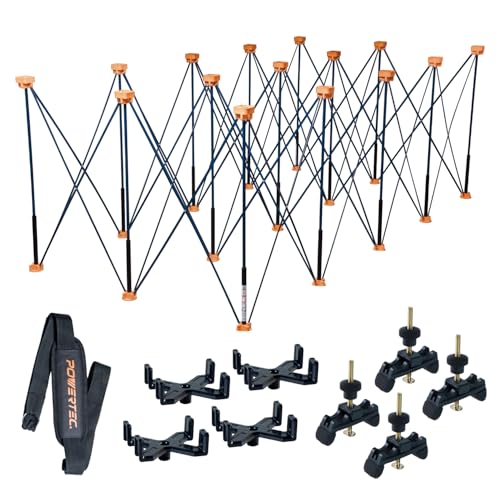 POWERTEC Arachni-Flex Portable Workbench 4x8ft Collapsible Workstand - Heavy Duty Folding Work Table Base, 6000 lbs Capacity 36 Inch Work Height, No Assembly Mobile Work Station w/Carry Strap (71930)