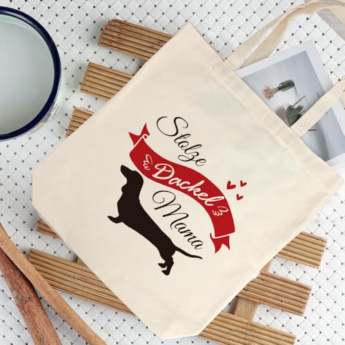 LmashRbaiw Taschen Geschenk für Hundebesitzer,Stolze Dackel Mama,Inspiration Geschenke,Geschenk für Beste Freunde Mädchen Schwester Kollegen