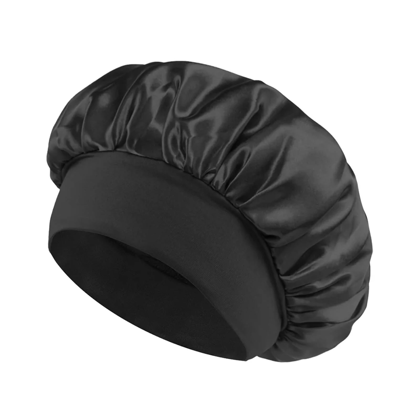Gorro de satén para dormir, banda ancha, turbante elástico, gorro para el cuidado del cabello, gorro de noche, bufanda, bandana para mujeres y niñas