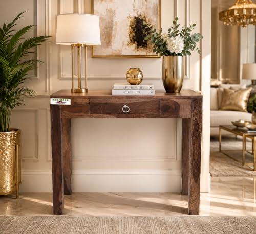 Image of Sheesham Wood Writing Computer & Study Table for Home and Office Furniture (Warm Chestnut) (Study Table 3)