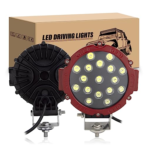 Lampe de travail led 12V 24V puissante projecteur 6000K blanc pour feux de route bateau
